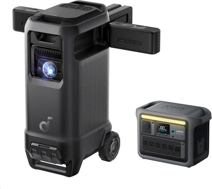 Nebula X1 Pro with Anker SOLIX C1000 Power Station, 4K Triple Laser Projector for Home and Outdoor, 3500 ANSI Lumens, 7.1.4 Space Sound, Dolby Atmos, Optical Zoom, 56000:1 Contrast