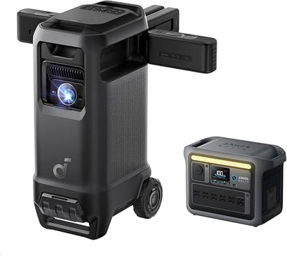 Nebula X1 Pro with Anker SOLIX C1000 Power Station, 4K Triple Laser Projector for Home and Outdoor, 3500 ANSI Lumens, 7.1.4 Space Sound, Dolby Atmos, Optical Zoom, 56000:1 Contrast