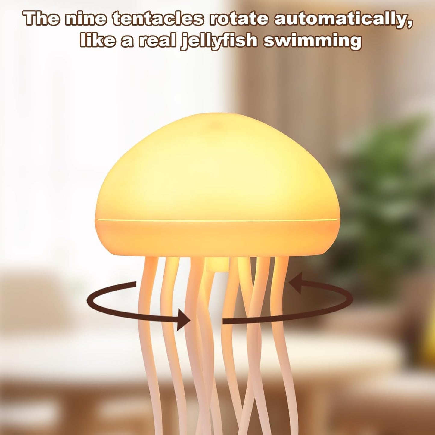 Jellyfish Lamp Sound Activated Jelly Fish Light Lamp with Dancing Legs Baby Room Decor Aesthetic Gifts for Girls, Boys Friends & Ocean Lovers Night Lamps Mood USB Rechargeable Table Lamp