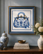 Blue & White Framed Wall art - 12"x12"
