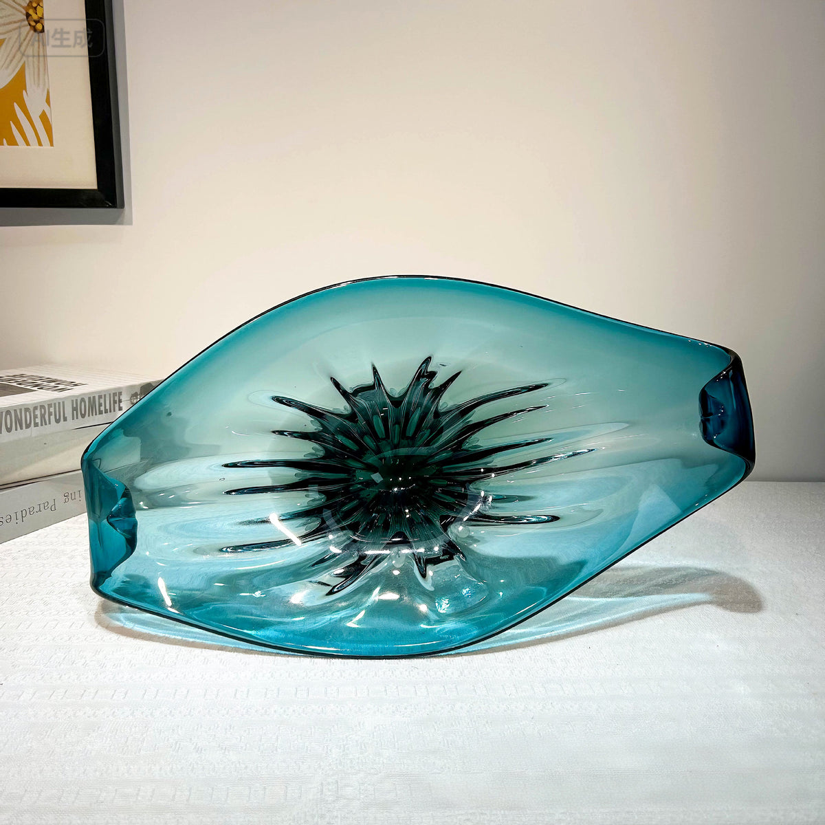 Glacier Wave Luxe Handblown Glass Vase & Decorative showpiece