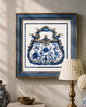 Blue & White Framed Wall art - 12"x12"