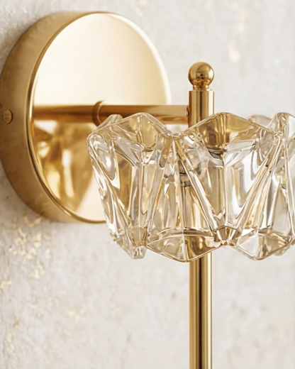 Golden Crystal Bloom Wall Light