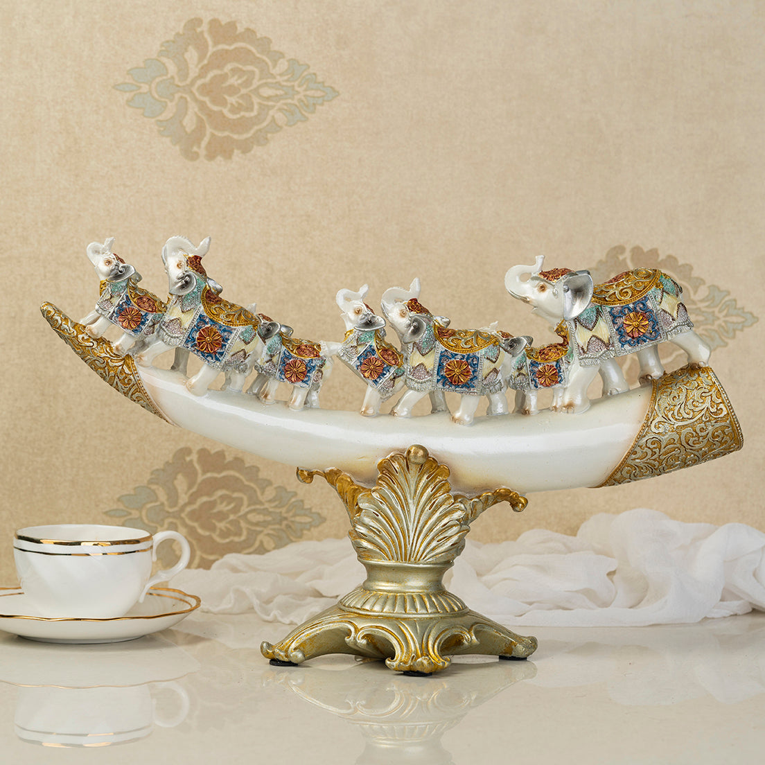 The Jaipur Royal Elephant Family Table Decoration Showpiece & Home Decoration Items