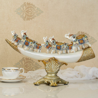The Jaipur Royal Elephant Family Table Decoration Showpiece & Home Decoration Items