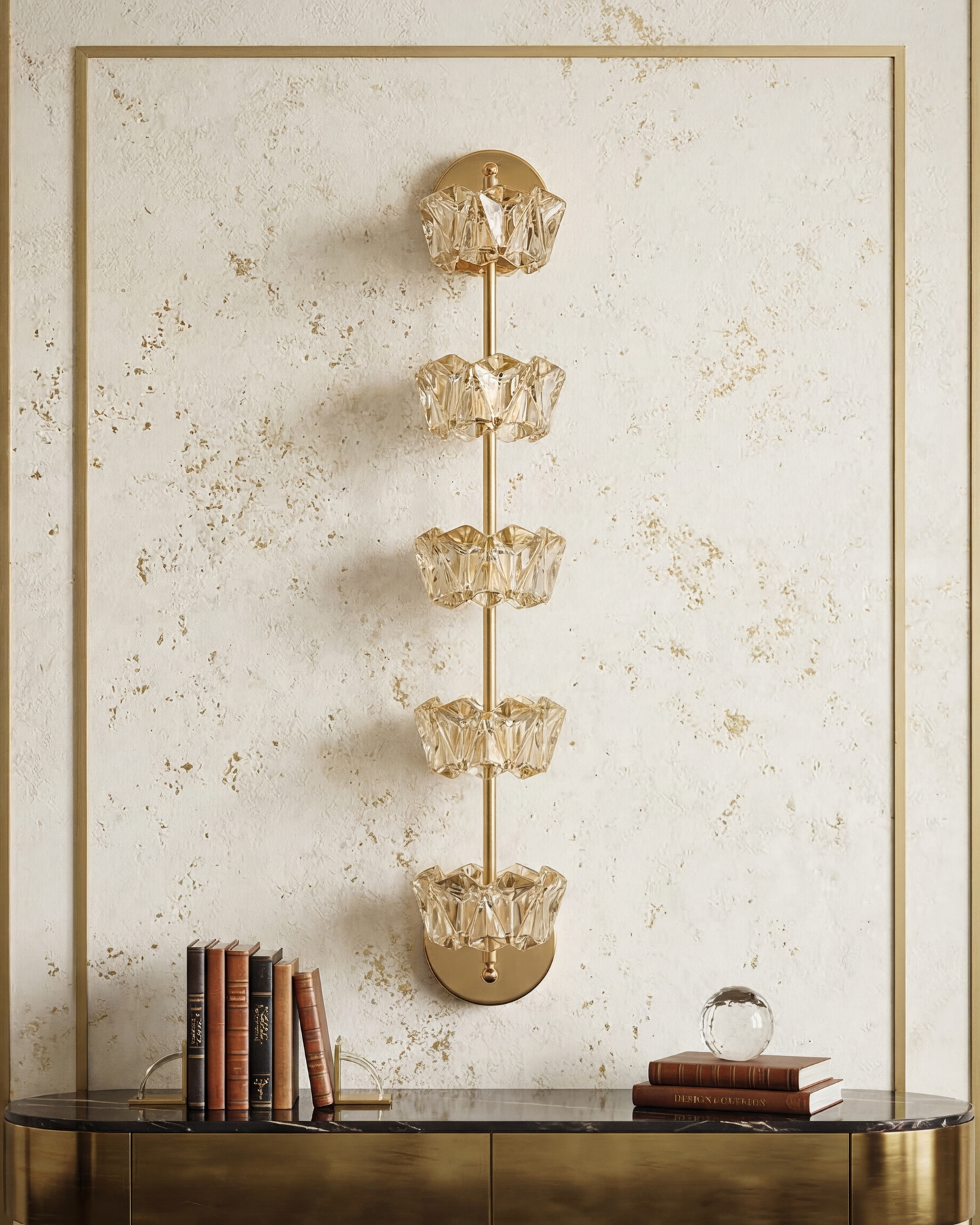 Golden Crystal Bloom Wall Light