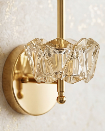 Golden Crystal Bloom Wall Light
