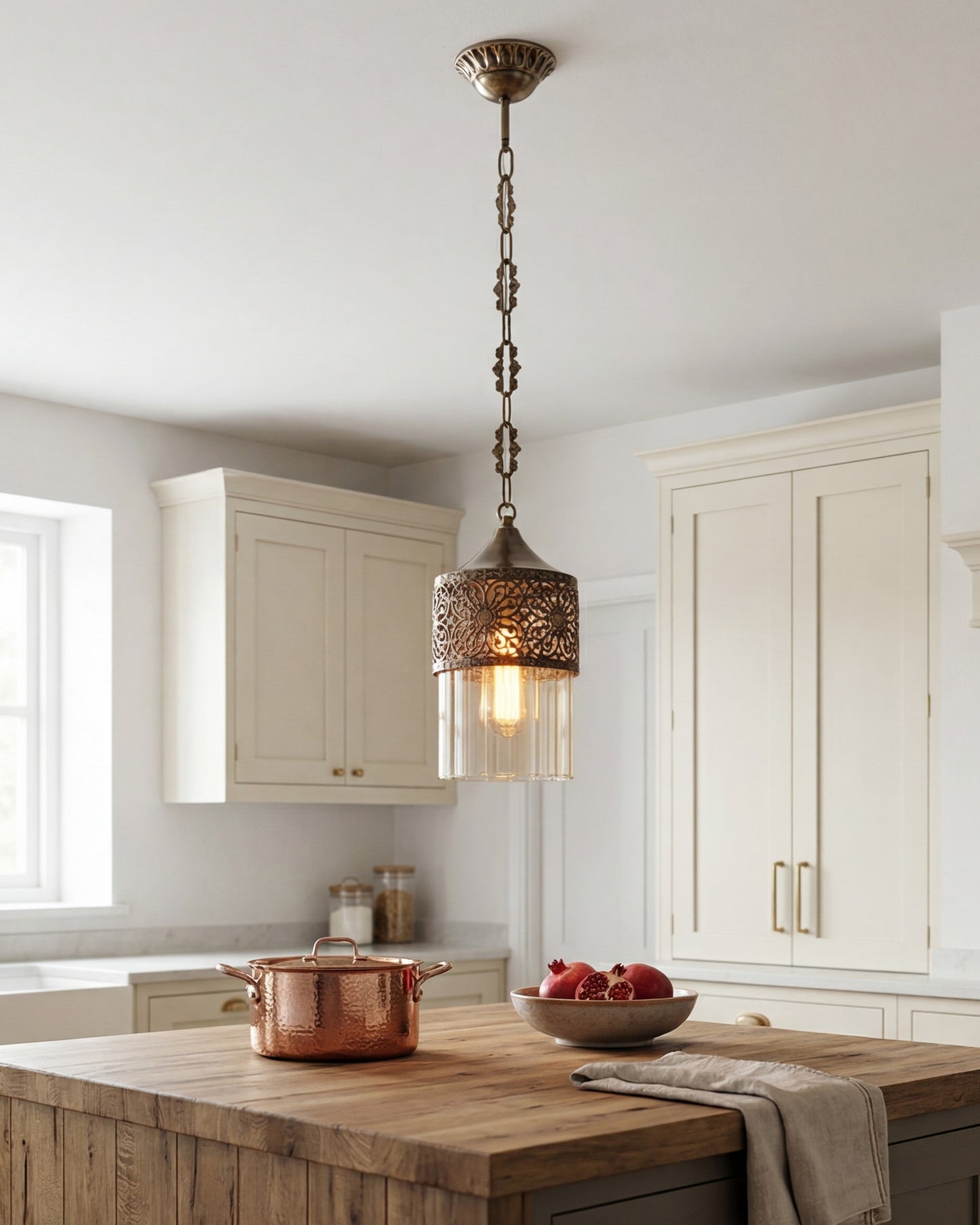 Antique Filigree Pendant Light