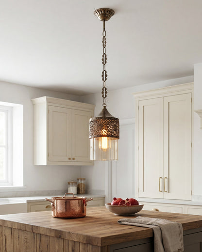 Antique Filigree Pendant Light