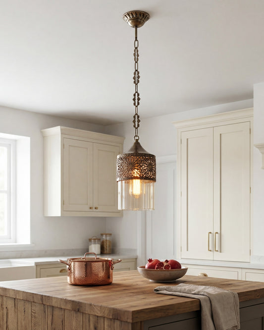 Antique Filigree Pendant Light