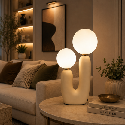 Lumora Table Lamps for Home & Item for Home Decoration -Beige