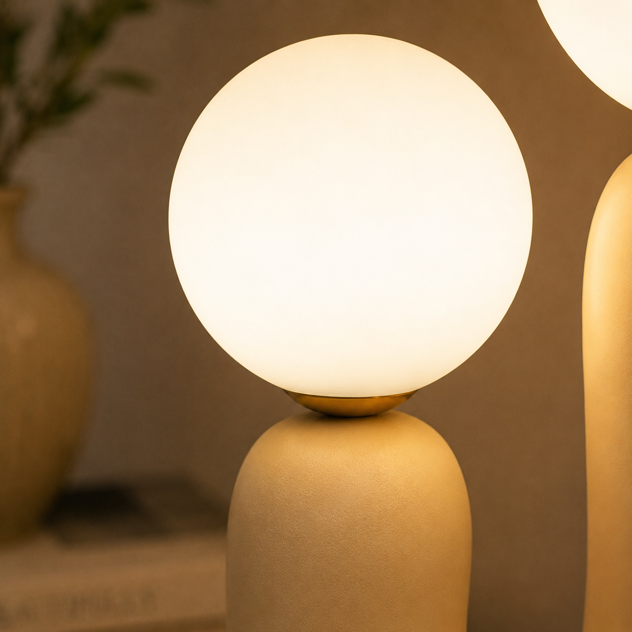 Lumora Table Lamps for Home & Item for Home Decoration -Beige