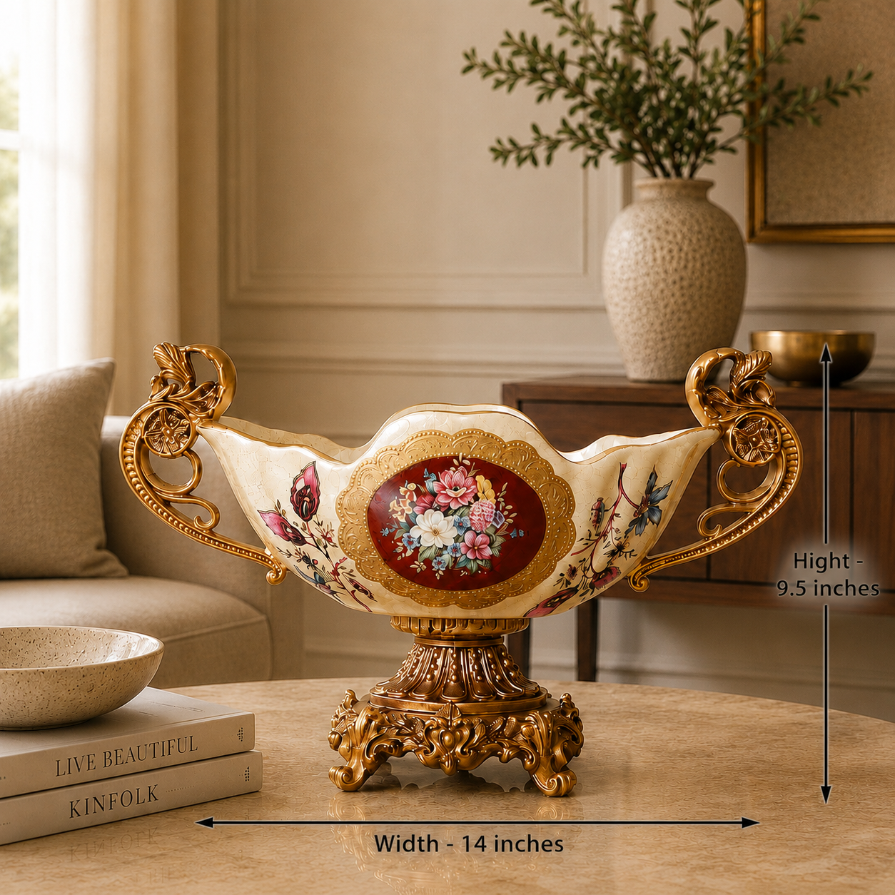 Floral Majesty Vase & Showpiece for Home & Item for Home Decoration