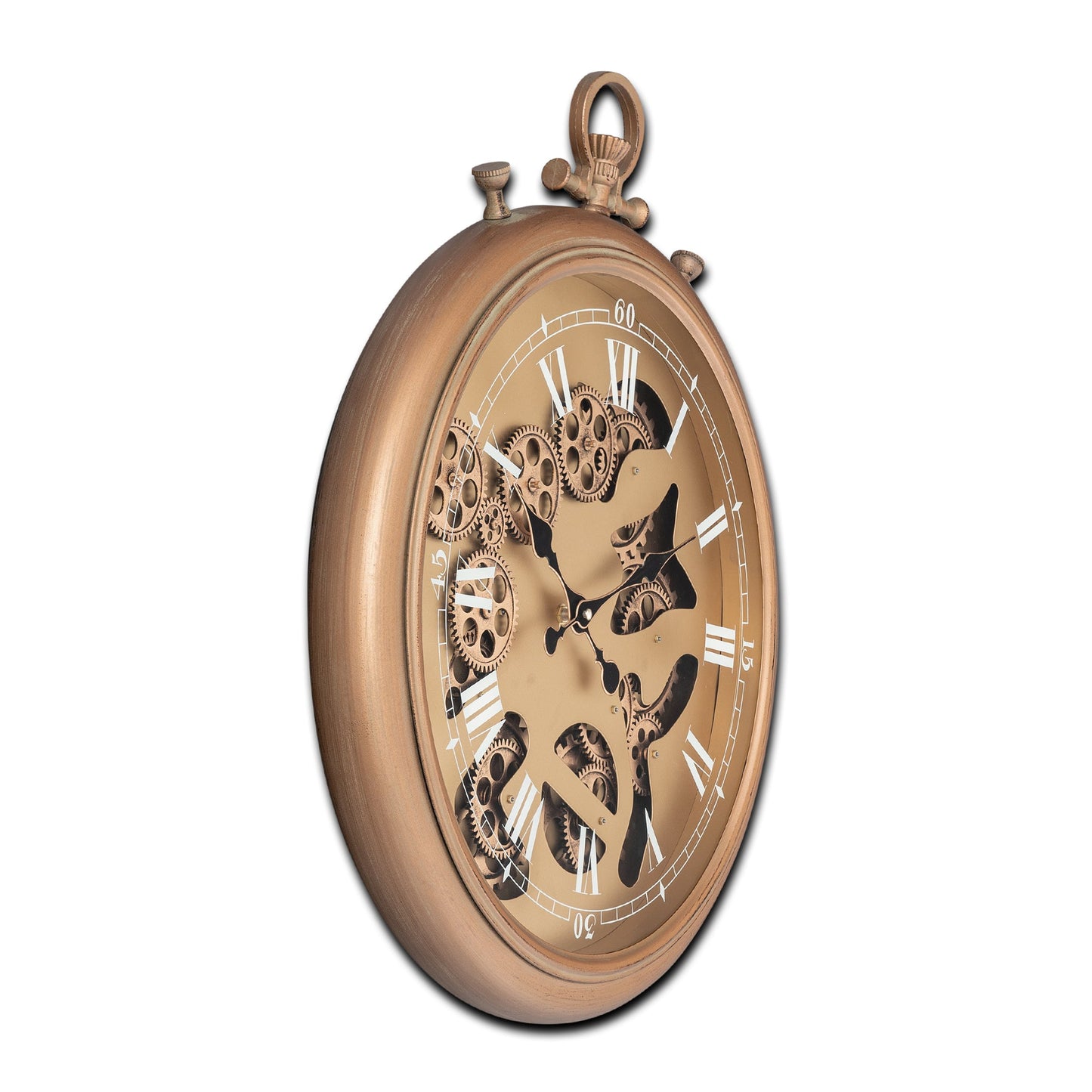 Vortex Time Luxury Antique Wall clocks for the Home With Moving Gear Mechanism Buy Wall Clock Online (Gold) (Steel Body)