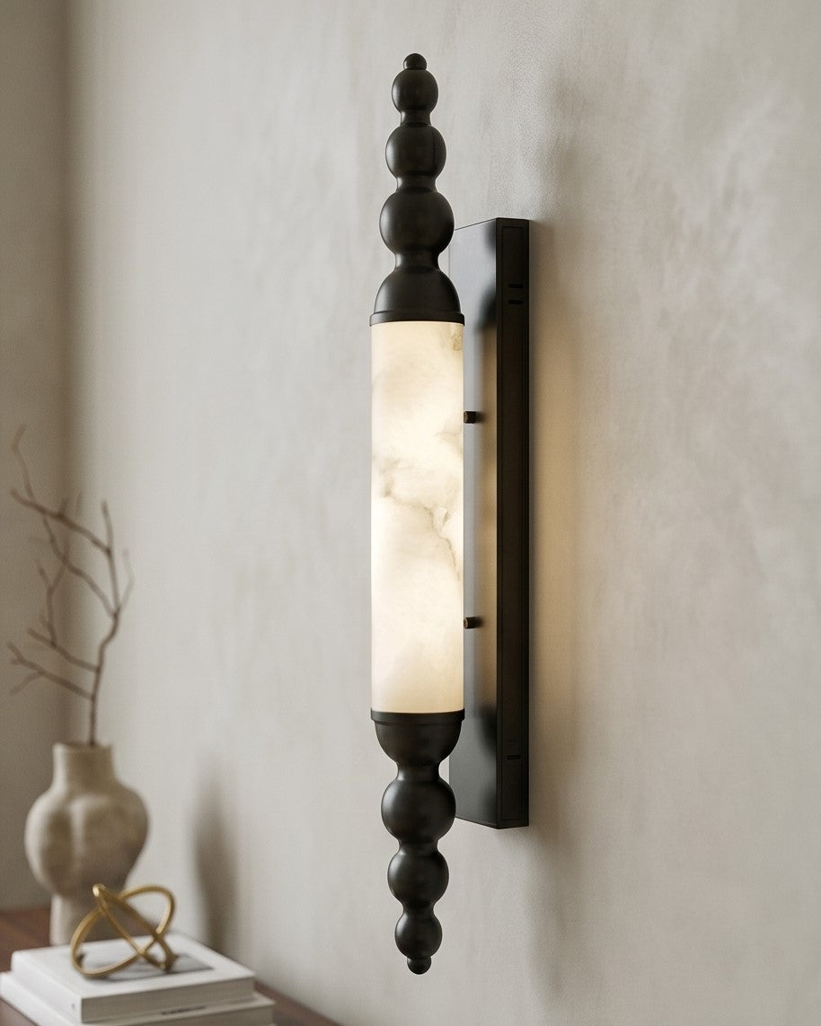 Luna Noir Marble Glow Wall Sconce