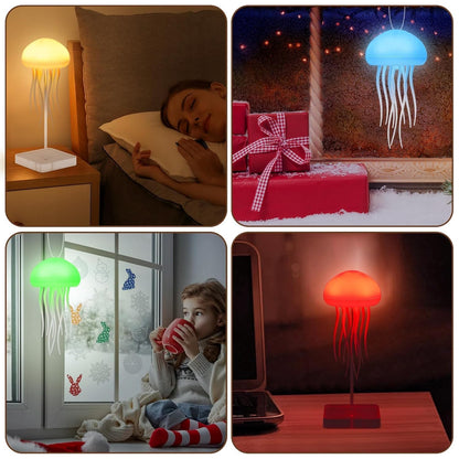 Jellyfish Lamp Sound Activated Jelly Fish Light Lamp with Dancing Legs Baby Room Decor Aesthetic Gifts for Girls, Boys Friends & Ocean Lovers Night Lamps Mood USB Rechargeable Table Lamp