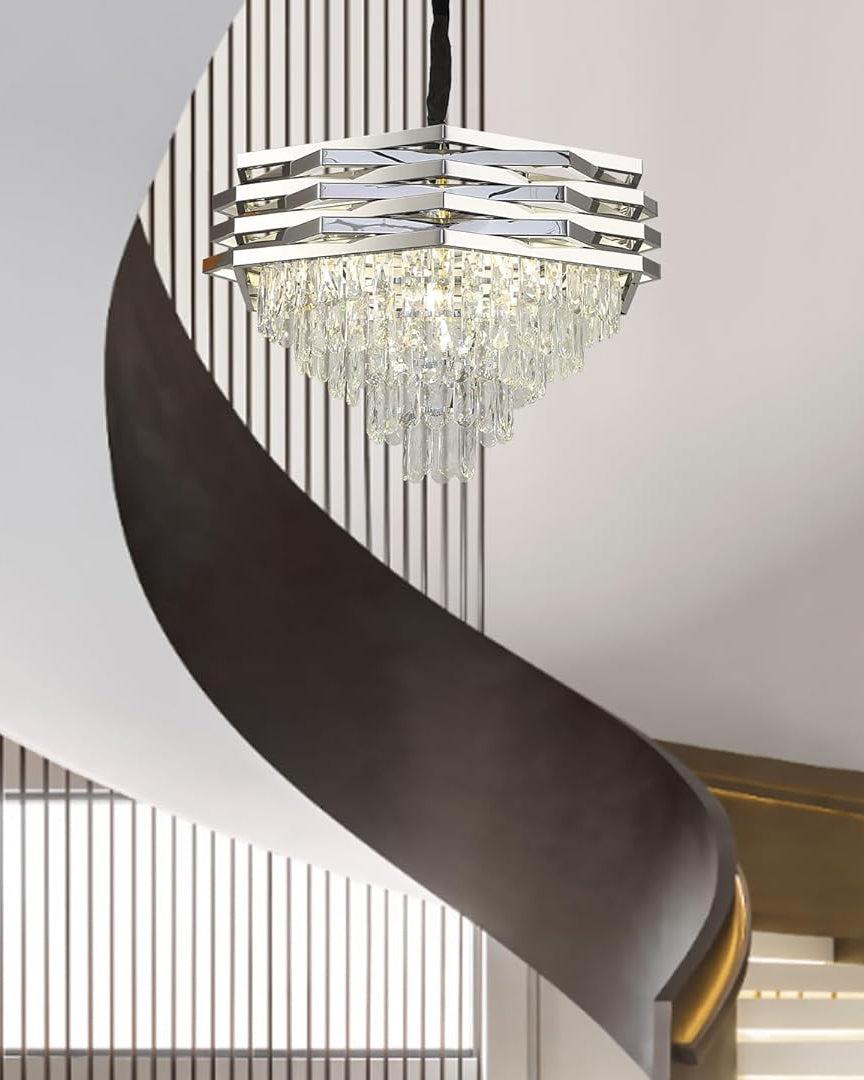 Vetra Prism Hexagonal Frame Chandelier