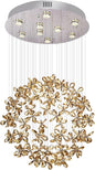 Crystal Round Raindrop Chandelier Elegant Modern K9 Crystal Pendant Lamp Flush Mount LED Ceiling Light Corridor Lights,