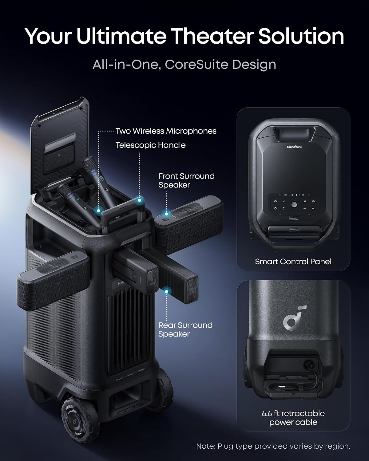 Nebula X1 Pro with Anker SOLIX C1000 Power Station, 4K Triple Laser Projector for Home and Outdoor, 3500 ANSI Lumens, 7.1.4 Space Sound, Dolby Atmos, Optical Zoom, 56000:1 Contrast