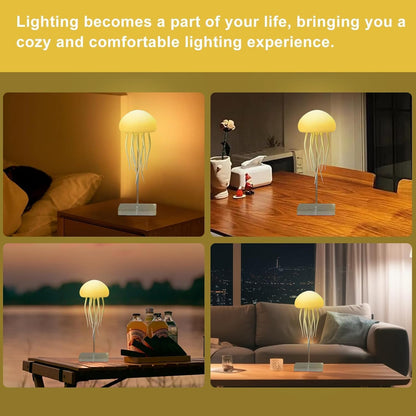 Jellyfish Lamp Sound Activated Jelly Fish Light Lamp with Dancing Legs Baby Room Decor Aesthetic Gifts for Girls, Boys Friends & Ocean Lovers Night Lamps Mood USB Rechargeable Table Lamp