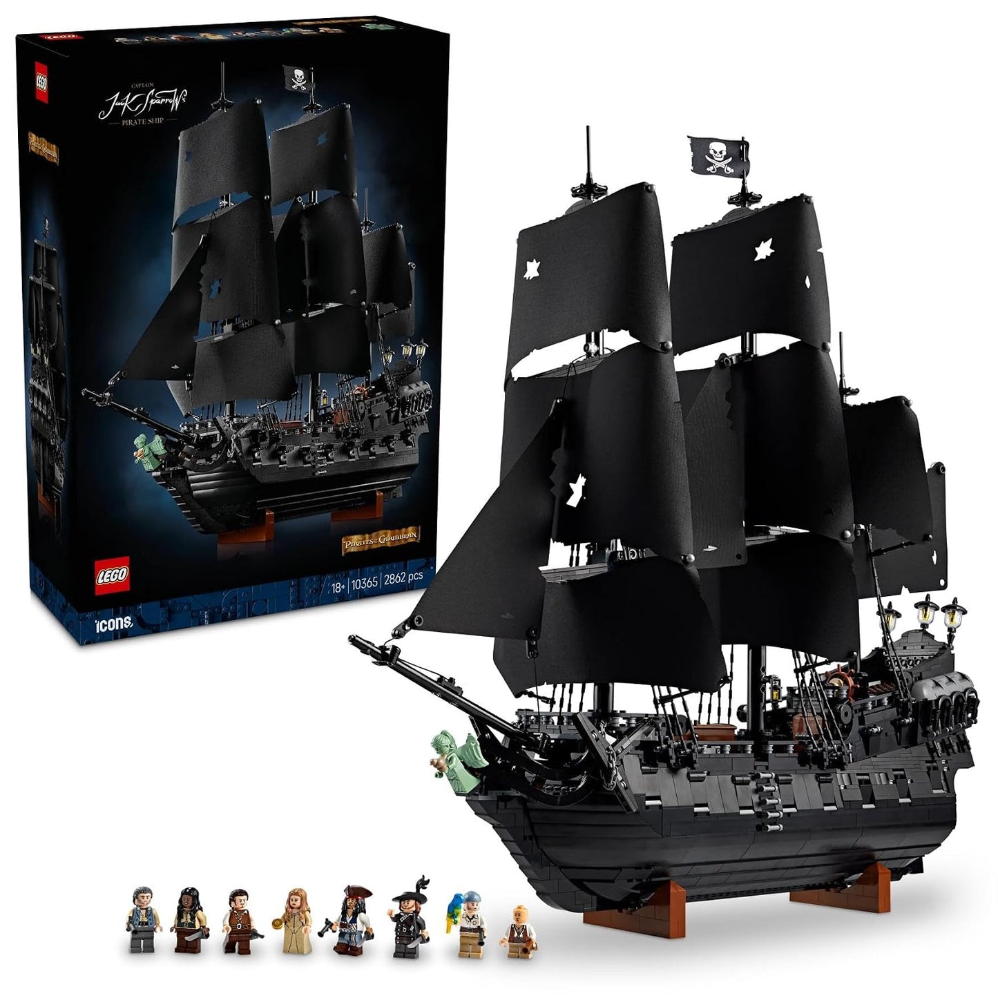 LEGO Icons Captain Jack Sparrow’s Pirate Ship Model Building Kit for Adults 10365