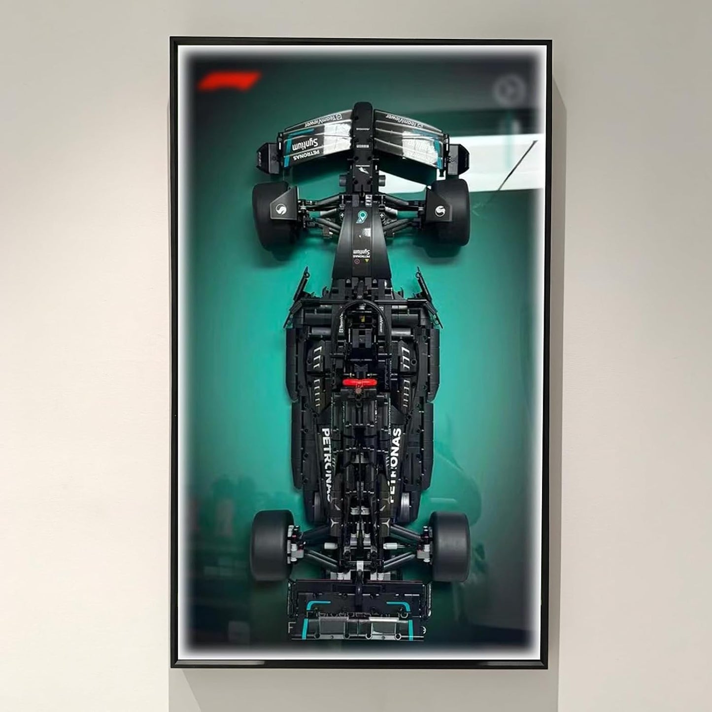 WETCEAOM Display Wallboard for Lego Technic Mercedes-AMG F1 W14 E 42171 Performance Race Car with LED Light, Gift Ideas for Lego Car Wall Mount Display Lover, Only Frame! 19.7 x 31.5 in