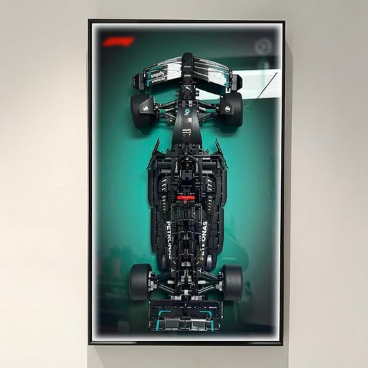 WETCEAOM Display Wallboard for Lego Technic Mercedes-AMG F1 W14 E 42171 Performance Race Car with LED Light, Gift Ideas for Lego Car Wall Mount Display Lover, Only Frame! 19.7 x 31.5 in
