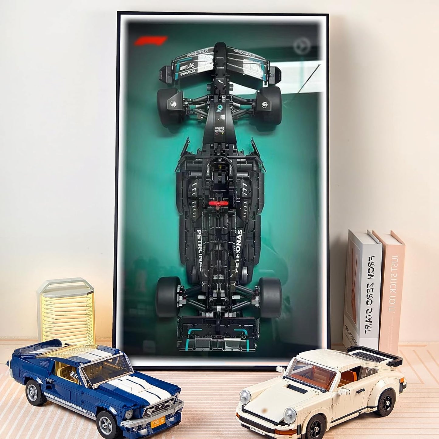 WETCEAOM Display Wallboard for Lego Technic Mercedes-AMG F1 W14 E 42171 Performance Race Car with LED Light, Gift Ideas for Lego Car Wall Mount Display Lover, Only Frame! 19.7 x 31.5 in