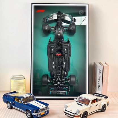 WETCEAOM Display Wallboard for Lego Technic Mercedes-AMG F1 W14 E 42171 Performance Race Car with LED Light, Gift Ideas for Lego Car Wall Mount Display Lover, Only Frame! 19.7 x 31.5 in