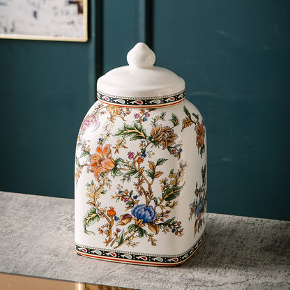 Floral Romance Ceramic Jar & Item for home Decoration - Small