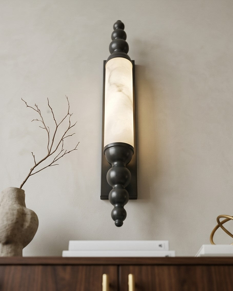 Luna Noir Marble Glow Wall Sconce