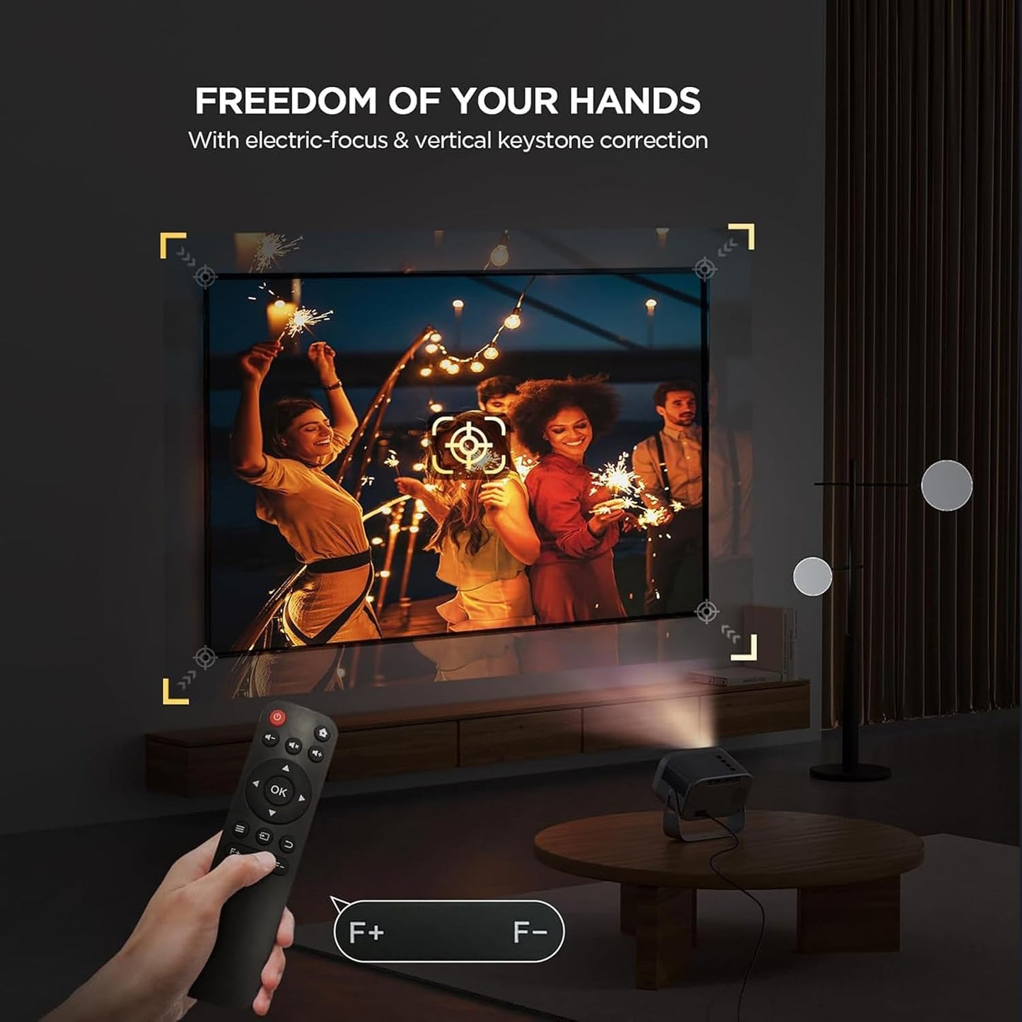 Fawoonu M10 Smart LCD LED Projector Android 11.0 Home Theater 2.4G/5G Dual-band WiFi Screen Mirroring BT5.2 HD USB Input 3.5mm o Out with Remote Control