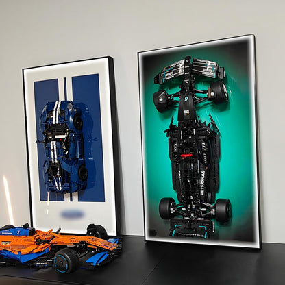 WETCEAOM Display Wallboard for Lego Technic Mercedes-AMG F1 W14 E 42171 Performance Race Car with LED Light, Gift Ideas for Lego Car Wall Mount Display Lover, Only Frame! 19.7 x 31.5 in