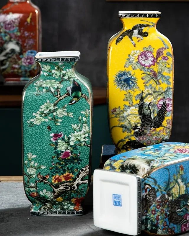 Blossom Cloisonn Enamel Vase - Pink
