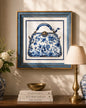 Blue & White Framed Wall art - 12"x12"