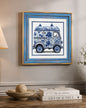 Blue & White Framed Wall art - 12"x12"