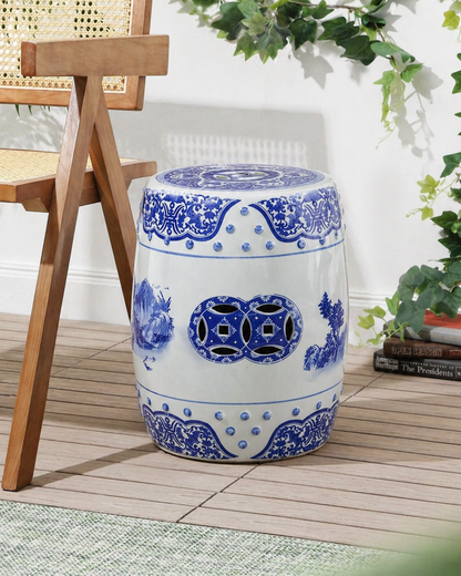 Scenic Landscape Ceramic Garden Stool