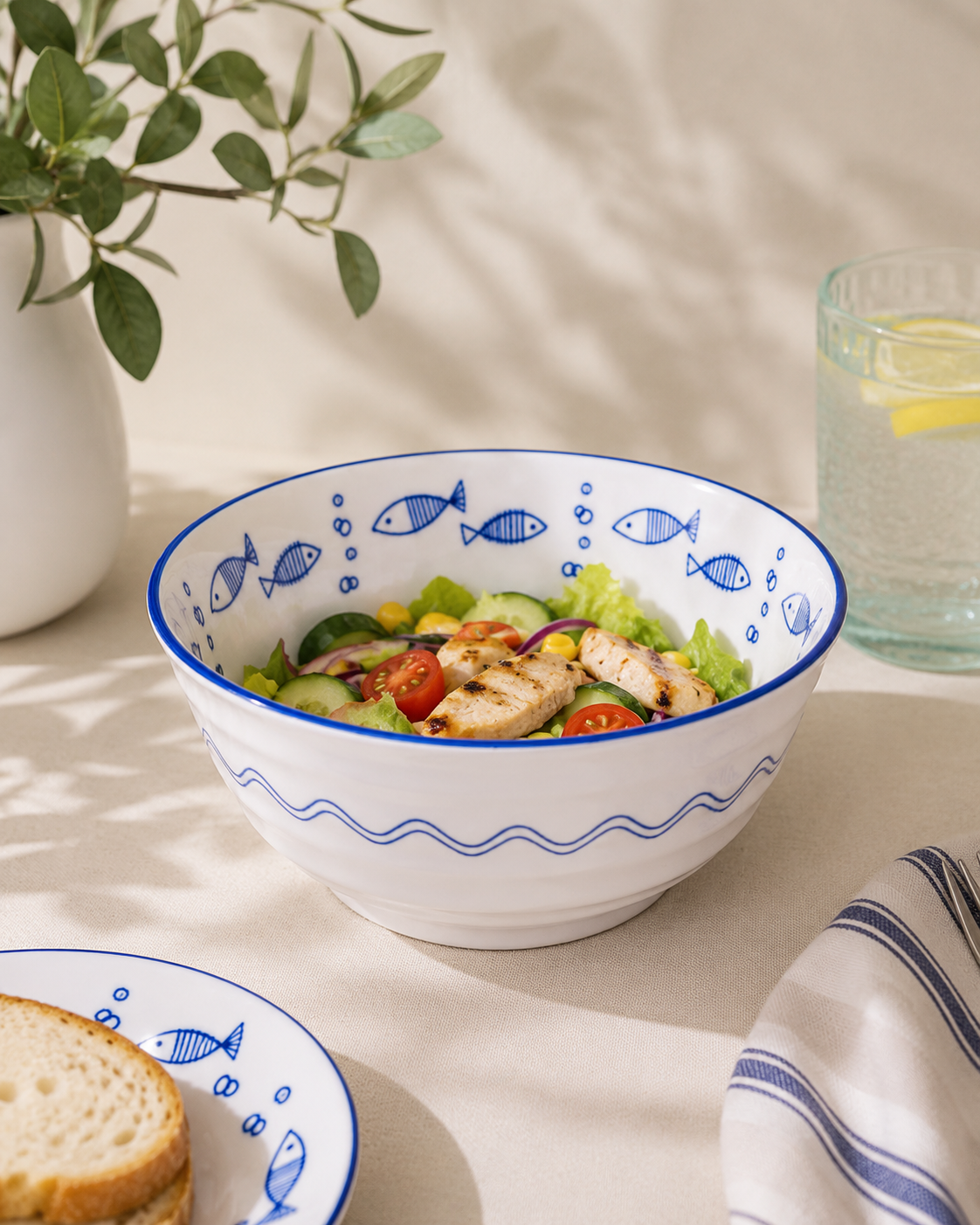 Ocean Breeze Ceramic Serving Bowl
