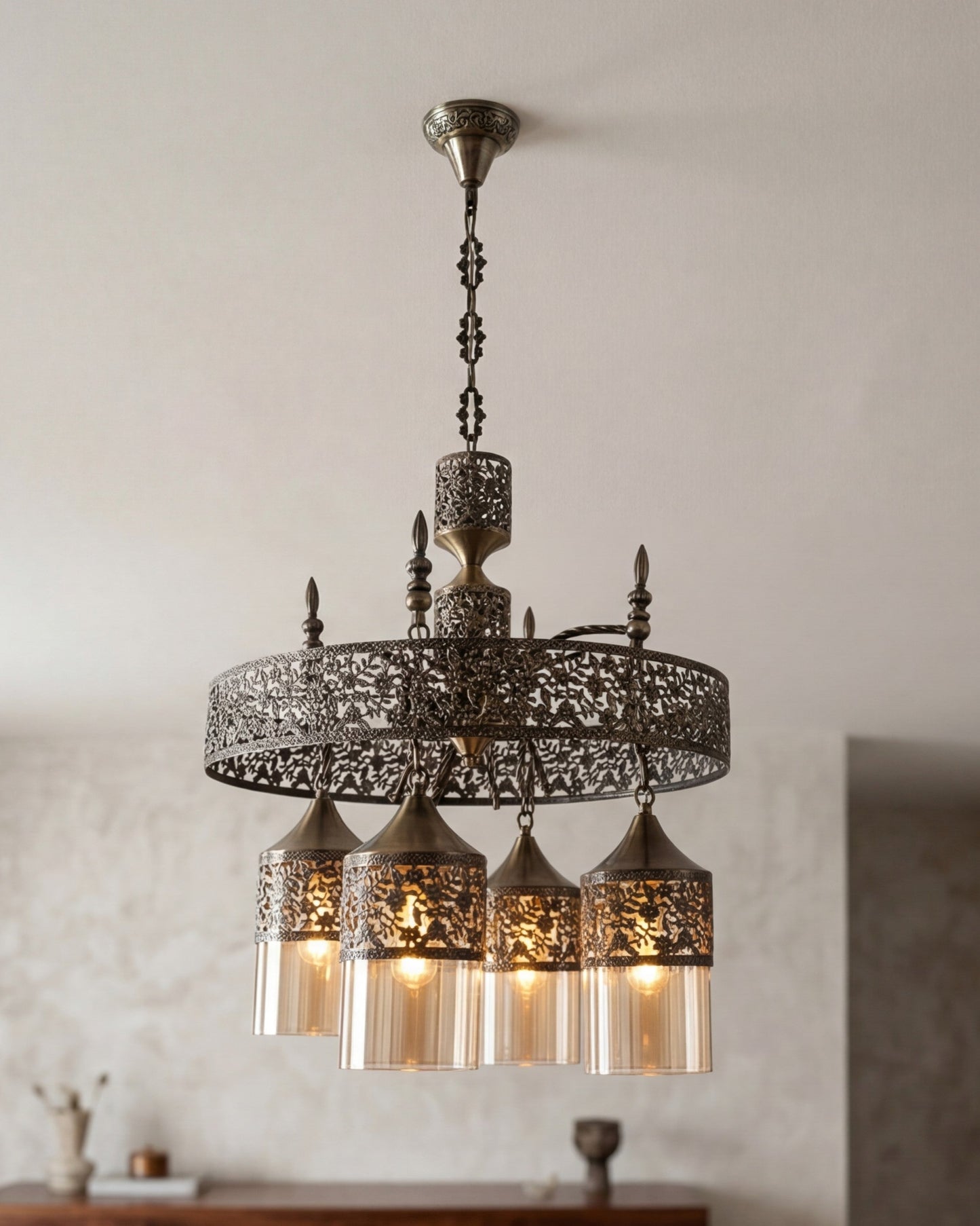 Royal Filigree Brass Multi-Light Chandelier