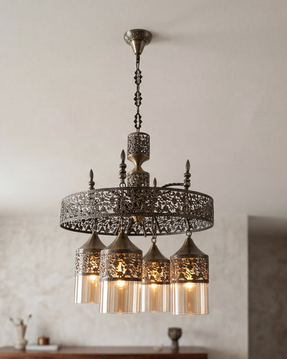 Royal Filigree Brass Multi-Light Chandelier