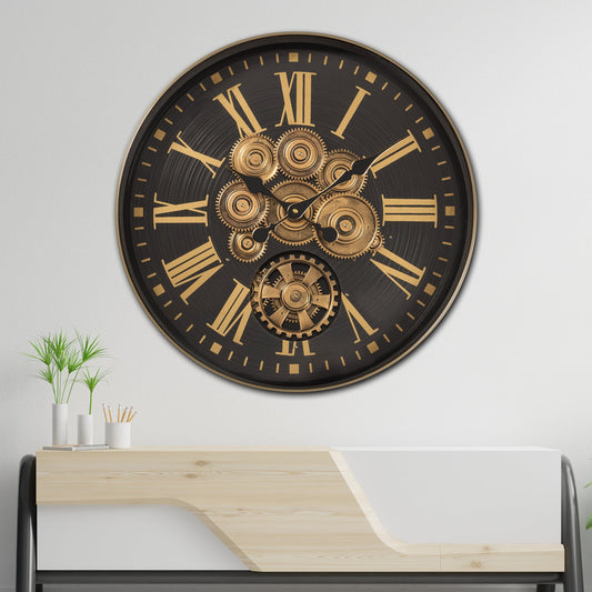 Time Lock Luxury Designer Watches Wall Clock Online With Moving Gear Mechanism Buy Wall Clock Online (Steel Body)