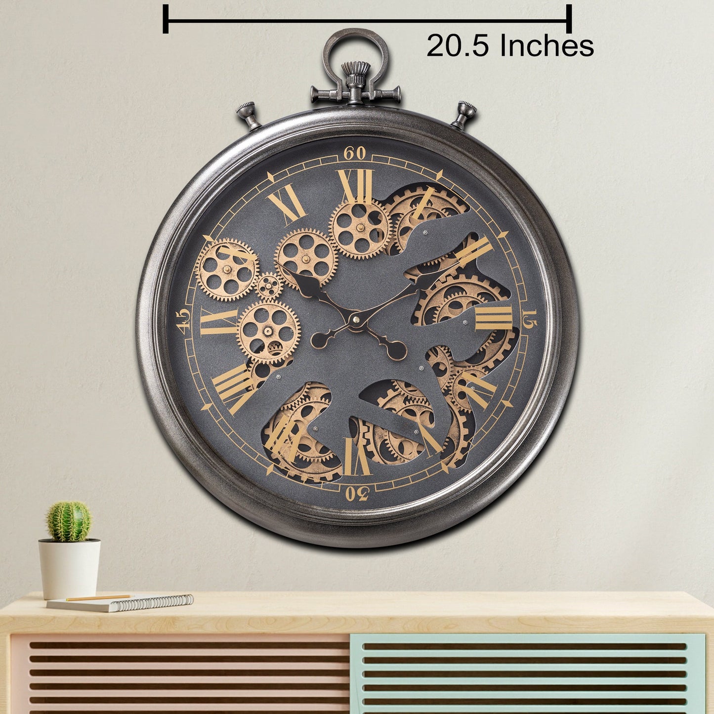 Vortex Time Luxury Antique Wall clocks for the Home With Moving Gear Mechanism Buy Wall Clock Online (Black) (Steel Body)