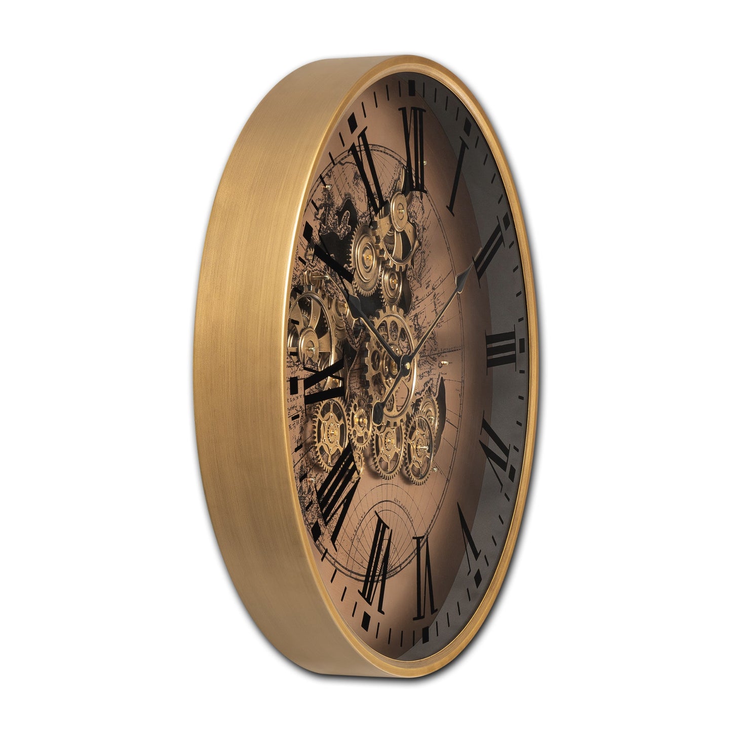Phantom Dial Luxury Designer Watches Wall Clock For Living Room With Moving Gear Mechanism Buy Wall Clock Online - Big (Rose Gold) (Steel Body)