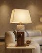 Marble And Wood Stripe Table Lamp