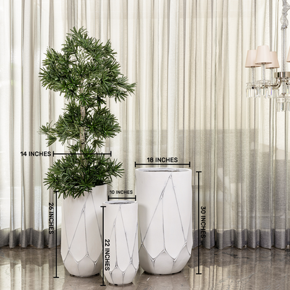 Diamond Bloom Indoor Planters For Home - Set of 3
