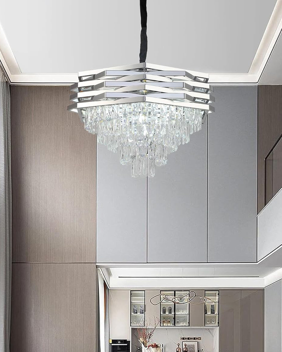 Vetra Prism Hexagonal Frame Chandelier