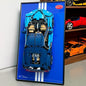 WETCEAOM Display Wallboard for Lego Technic Bugatti Chiron 42083 Race Car, Gift Ideas for Lego F1 Car for Lego Car Wall Mount Lover, Display Wallboard Only! Size:19.7X 31.5in
