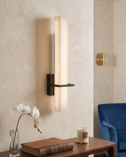 Lumière Vertical Brass Wall Sconce - Black