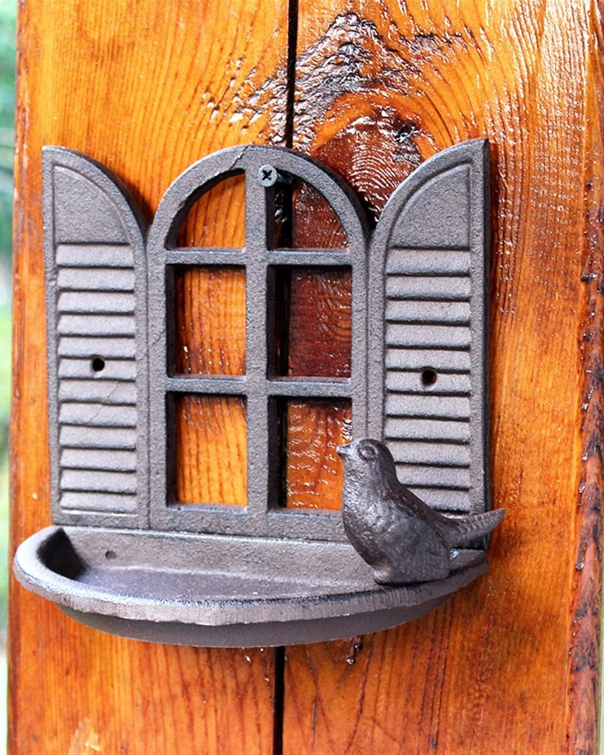 Open Window Cast Iron Bird Feeder