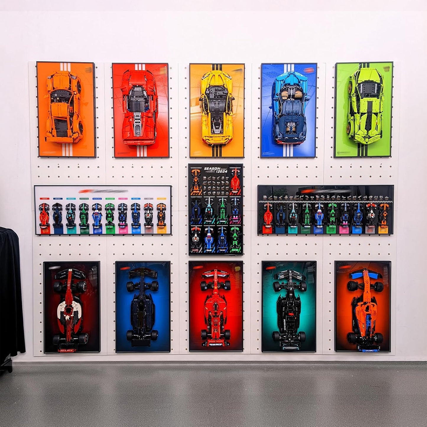 WETCEAOM Display Wallboard for Lego Technic Bugatti Chiron 42083 Race Car, Gift Ideas for Lego F1 Car for Lego Car Wall Mount Lover, Display Wallboard Only! Size:19.7X 31.5in